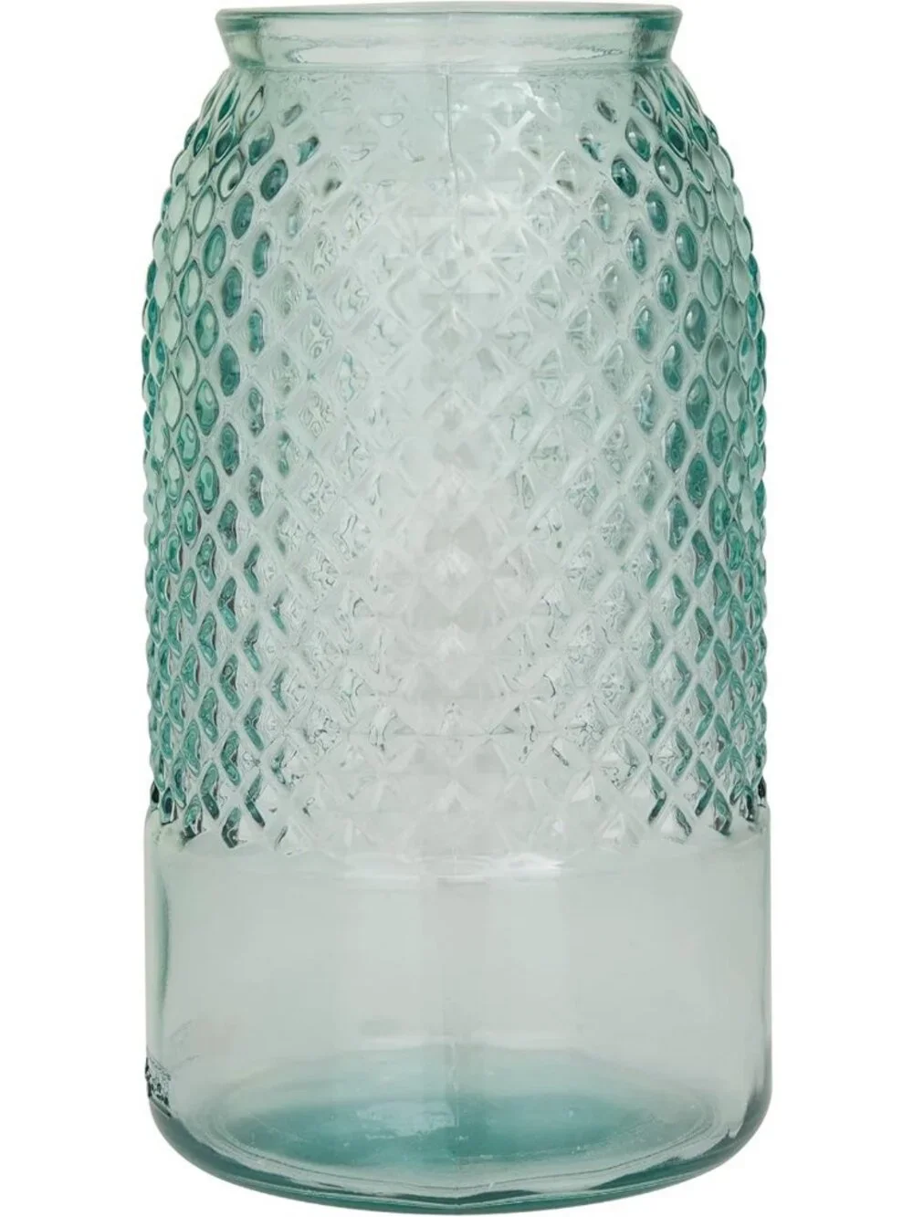 Recycled Glass Decorative Vase & Keepsake Box - Spanish Style, 6x6x11, Blue